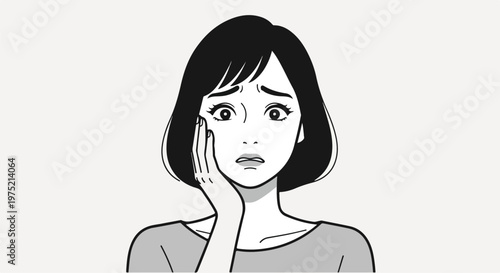 Sad woman with troubled expression portrait