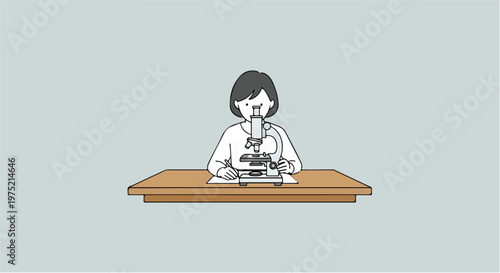 Woman sitting at empty desk concentrating