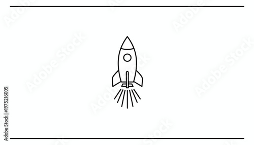 Rocket Launching, Space Exploration, Startup Business Concept, Vector Icon