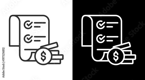 Cost White Icon Set Vector 