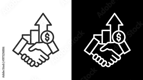 Acquisition White Icon Set Vector 