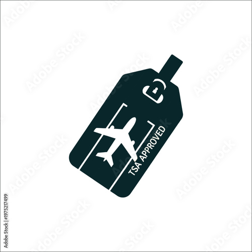 Minimalist TSA Approved Luggage Tag Vector Icon