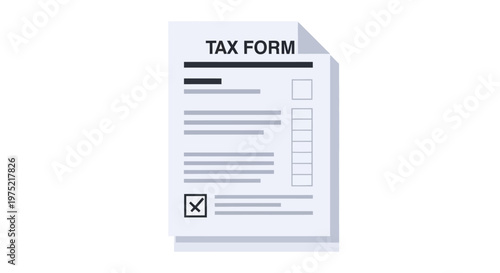 Illustration of a tax form document for financial accounting and income return.