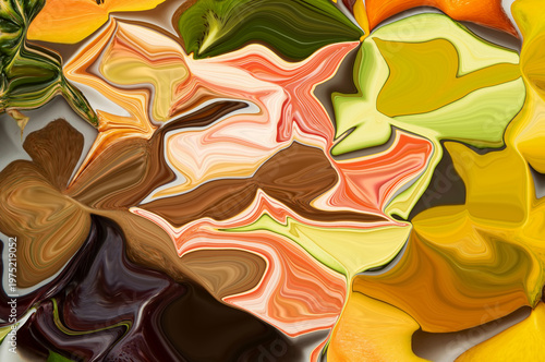 Abstract Liquid Marble Fluid Art Design with Vibrant Swirling Multicolored Patterns and Artistic Texture