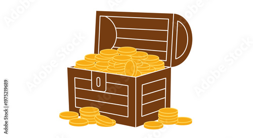 Treasure chest filled with gold.