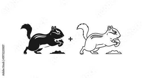 Charming Chipmunk Designs: Cute Cartoon Illustrations Vector