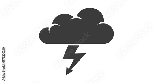 Weather Storm Cloud Lightning Icon.