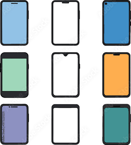 Collection of smartphone screen protector mockups