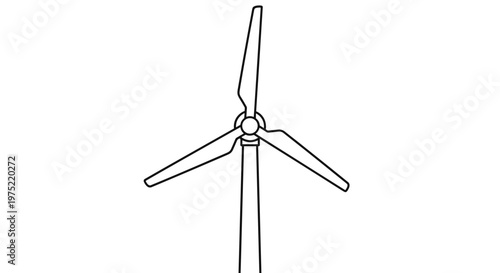 Wind Turbine Line Drawing.