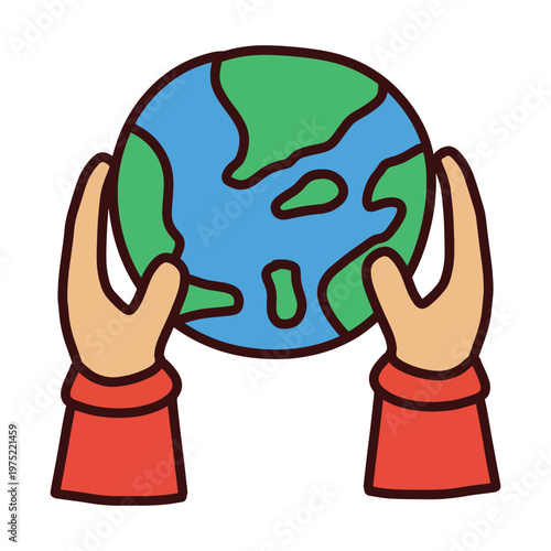 Hands Holding the Earth - Global Environment Concept