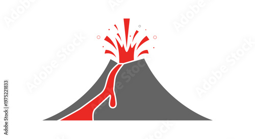 Volcano Eruption Graphic Illustration.