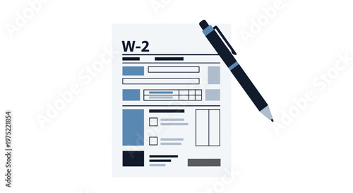 W2 tax form and pen.