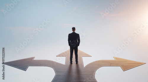 Navigating the Crossroads: A lone individual stands at a crossroads, symbolizing a pivotal moment of decision making.