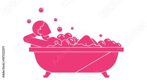 Woman Relaxing in Bathtub.