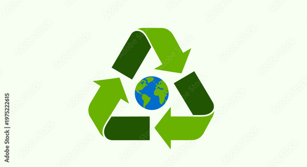 Obraz premium Global Recycling Symbol with Earth
