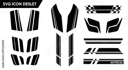 Vector Graphics: Car Decals, Racing Stripes, Sports Graphics Set