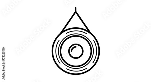 Simple Line Art Icon of a Gong