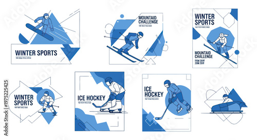 Winter Sports Collection: Snowboarding, Skiing, Ice Hockey, Bobsleigh