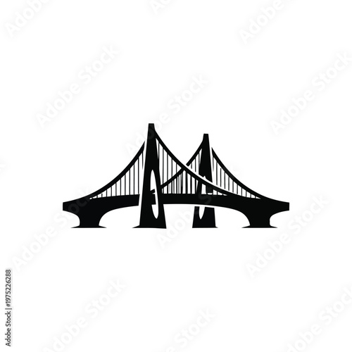 An iconic suspension bridge spans the water with cables and towers.