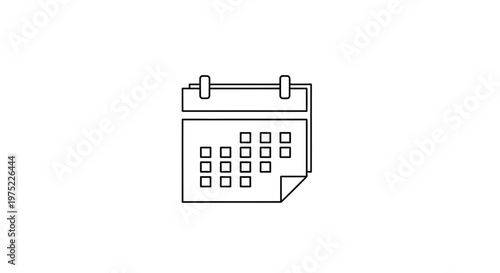 Calendar Icon, Simple Line Art, Representing Time, Planning, Dates, and Scheduling