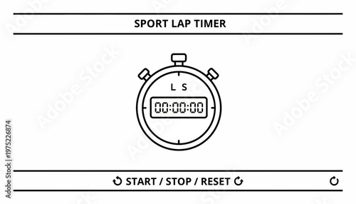 Sport Lap Timer Stopwatch Icon for Timing and Sports Performance