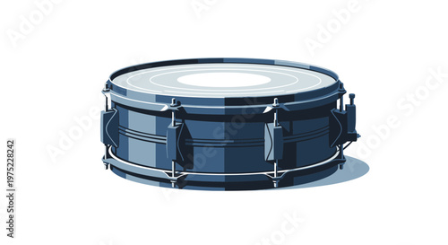 Modern Snare Drum Isolated on White Background - Percussion Instrument