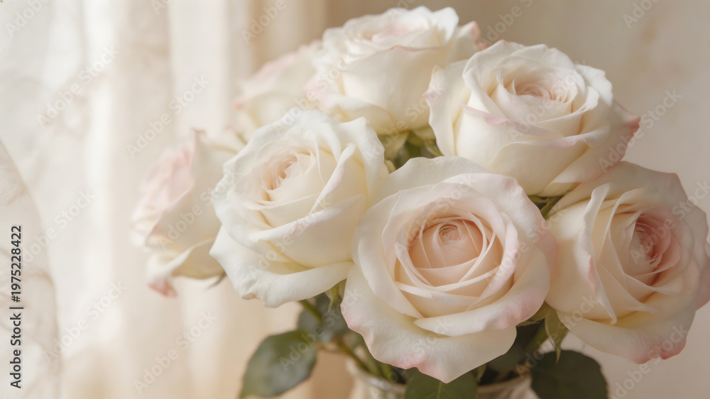 Obraz premium White roses in a vase