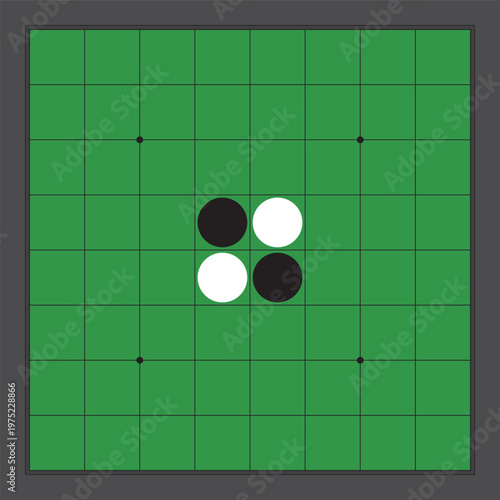 オセロ、リバーシの上から見たシンプルなベクターイラスト