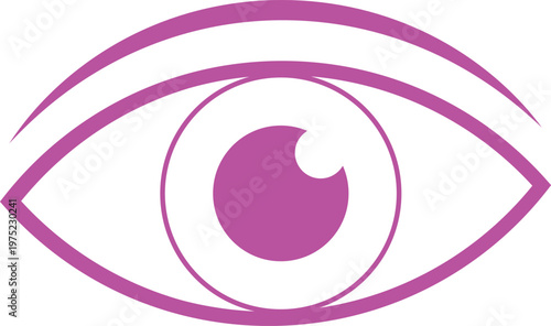 Purple eye icon, simple vector graphic of an eye symbol