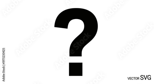 Black Question Mark Symbol on White Background, Concept of Unknown, Inquiry