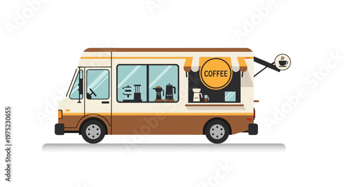 Illustration of a coffee food truck