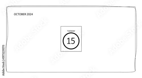 October 2024 Calendar Page with Tuesday the 15th Highlighted