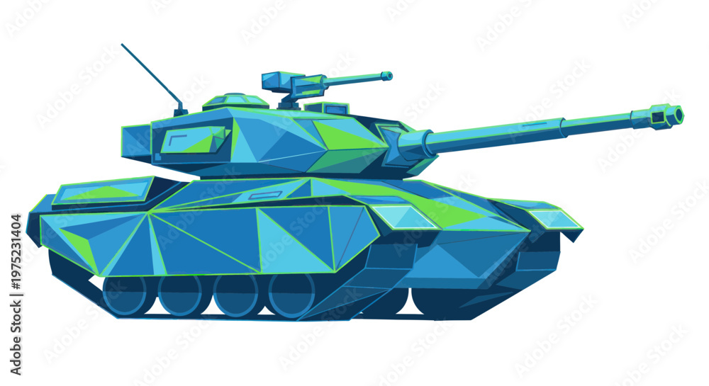 Fototapeta premium Low Poly Tank Illustration