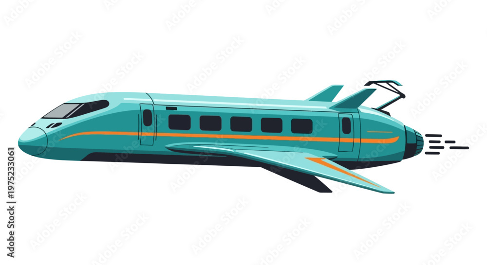 Fototapeta premium Sleek high-speed train illustration symbolizing modern transportation.