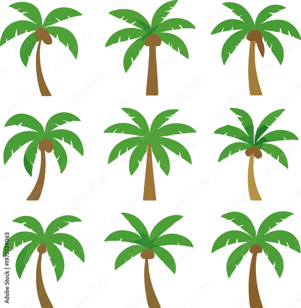 Obraz premium Palm trees pattern design with green leaves