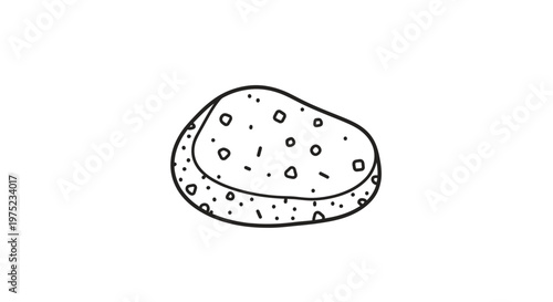 Hand Drawn Doodle of a Single Potato with Speckles