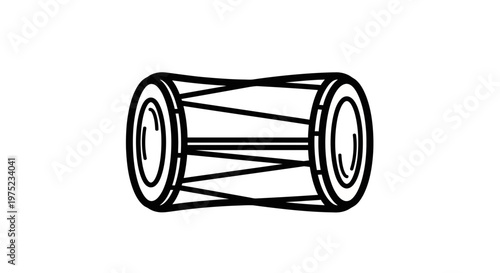 Hand Drum Icon Vector Illustration - Dholak Outline Symbol