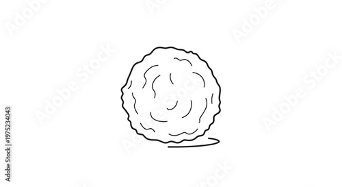 Hand Drawn Snowball Icon, Isolated on White Background, Winter Fun, Simple Line Art