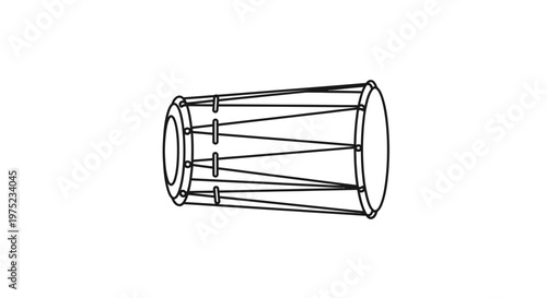 Hand Drum Outline Icon Vector Illustration