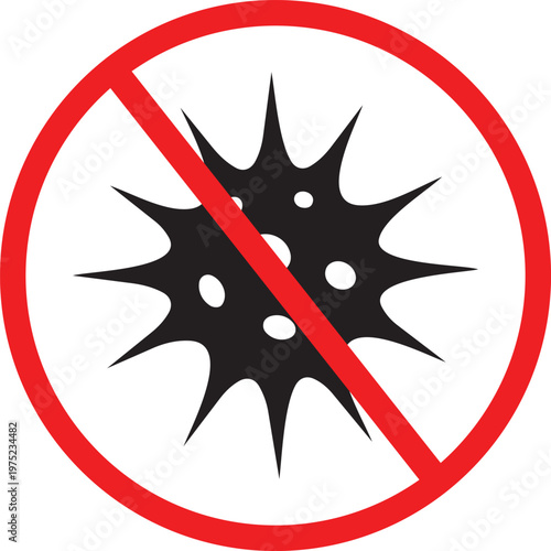 Caution: No entry of Virus! A striking symbol warns against the intrusion of harmful pathogens, a bold statement against infection and a symbol of protection.