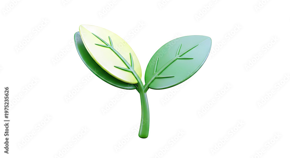 Fototapeta premium 3D Rendering of a Young Plant Sprout