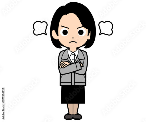 怒っているワンカールボブの事務員の女性