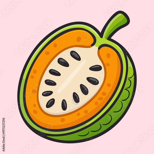 Sliced exotic fruit for tropical market display and healthy organic snack ideas for daily balanced diet nutrition - Vector Illustration