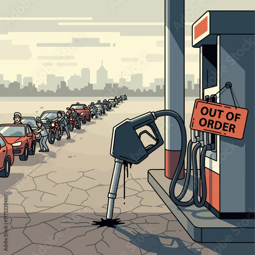 Gas Pump Out of Order Sign.