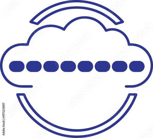 Abstract outline of a cloud with data dots and curved brackets cloud computing data transfer cloud icon digital storage online storage data visualization data processing data exchange
