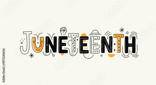 Juneteenth Celebration Freedom Day Illustration Design.