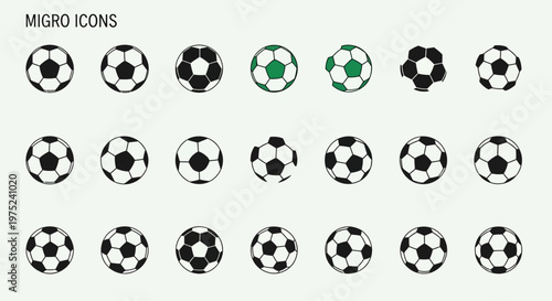 Collection of Soccer Balls Icons