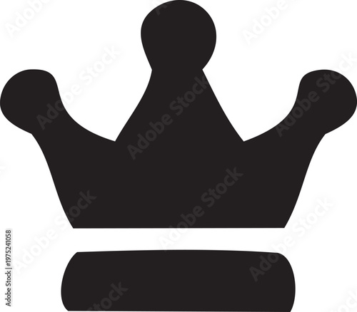 Regal Crown Silhouette: A minimalist monochrome silhouette of a crown, representing royalty, power, and prestige, offering a sense of authority and elegance.