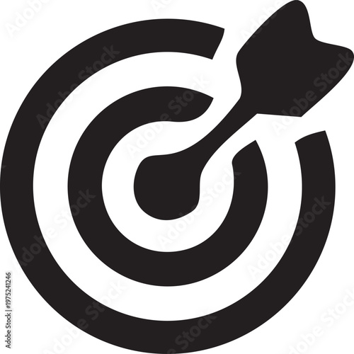 Precision Bullseye: A classic bullseye target, pierced by a single dart, symbolizes accuracy, focus, and achieving goals with precision. 