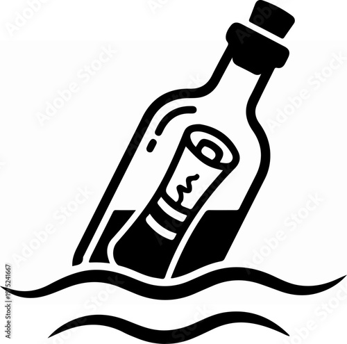 Message in a Bottle Floating.